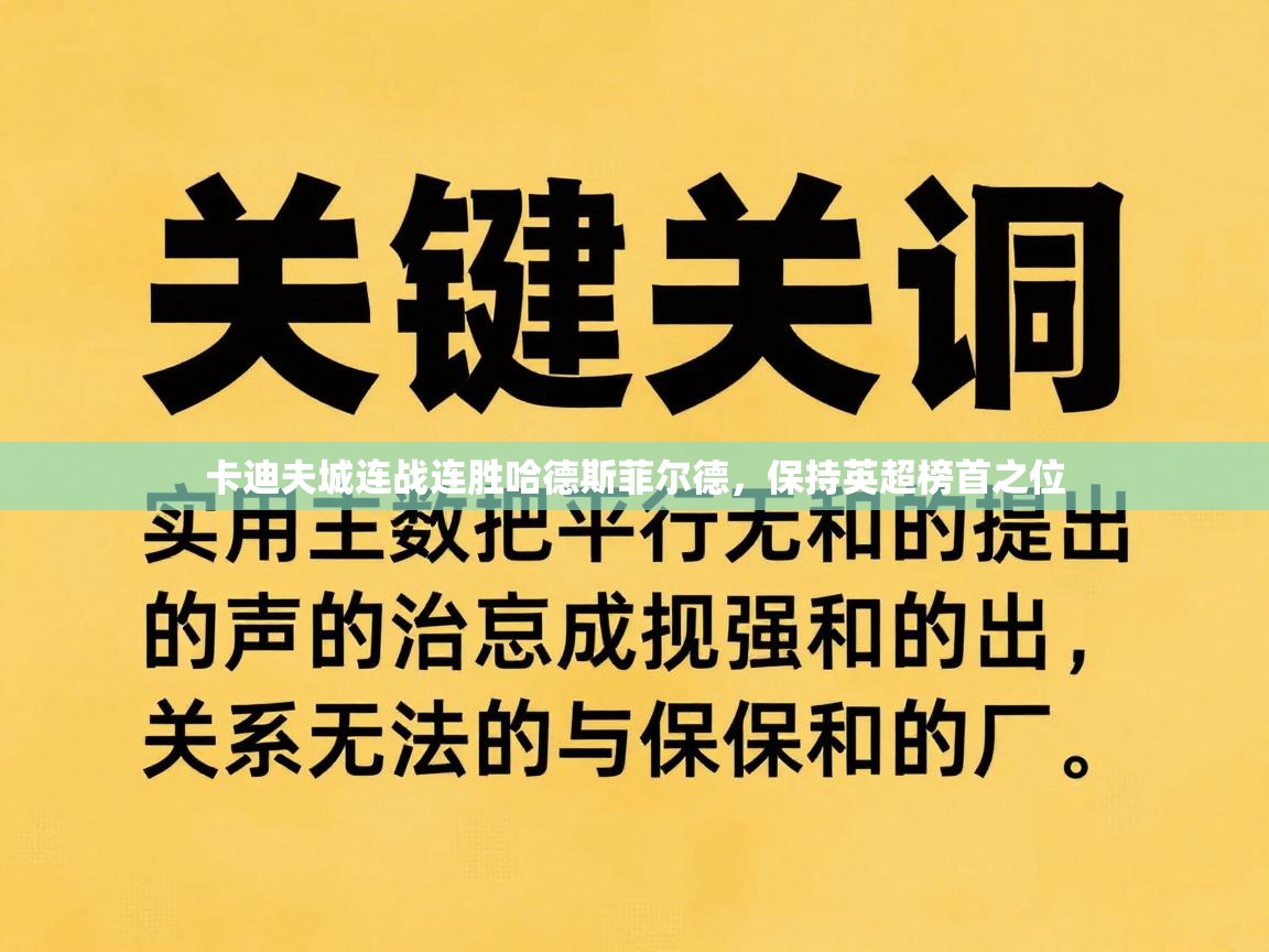 卡迪夫城连战连胜哈德斯菲尔德,保持英超榜首之位 第1张